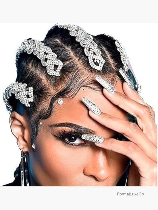 3-Piece Rhinestone Headpiece Set Braided Headband Chain Hair Jewelry main image 7